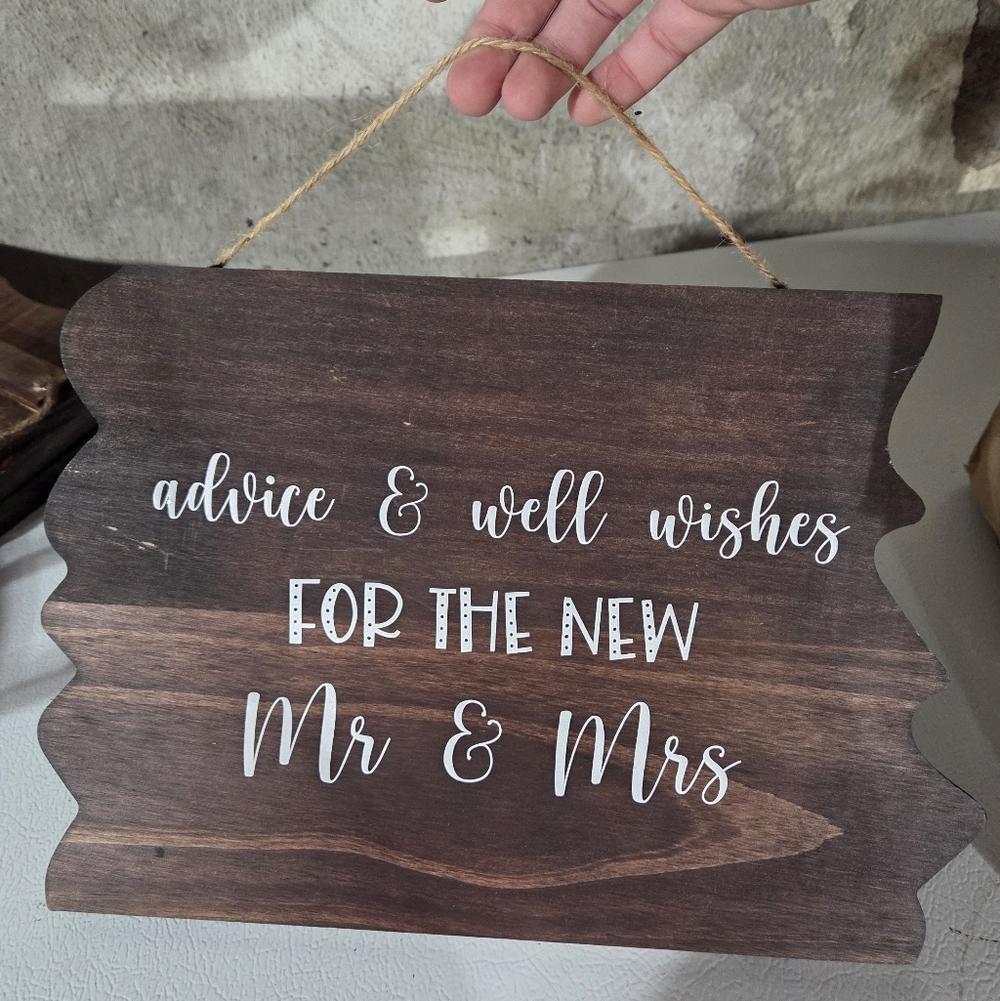 Wedding Advice & Well Wishes Wooden Sign